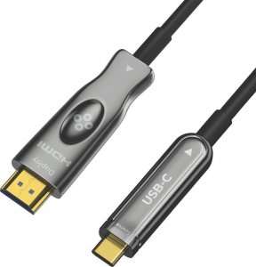 Kabel USB Claroc USB-C - HDMI 10 m Czarno-szary (CLAROC-USBC-HDMI-10M) 1