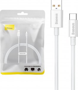 Kabel USB Baseus USB-A - USB-C 1 m Biały (P10320102214-01) 1