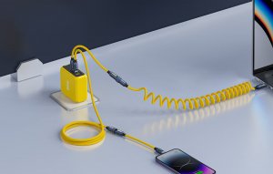 Kabel USB AOHI USB-C - Lightning 2.4 m Żółty (AOC-L011) 6