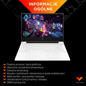 Laptop HP Laptop HP Victus 15-fa0124nw / 712M5EA / Intel Core i5 / 16GB / SSD 512GB / Nvidia RTX3050 / FullHD / FreeDos / Czarny 8