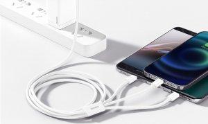 Kabel USB Baseus USB-A - USB-C + microUSB + Lightning 1 m Biały (P10320105221-00) 13