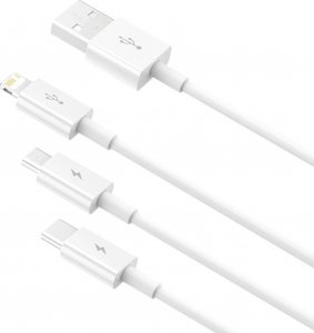 Kabel USB Baseus USB-A - USB-C + microUSB + Lightning 1 m Biały (P10320105221-00) 17