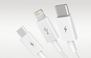 Kabel USB Baseus USB-A - USB-C + microUSB + Lightning 1 m Biały (P10320105221-00) 10