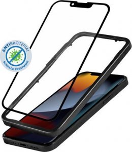 Crong Crong Anti-Bacterial 3D Armour Glass - Szkło hartowane 9H na cały ekran iPhone 14 Pro + ramka instalacyjna 1