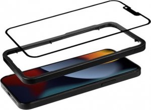 Crong Crong Anti-Bacterial 3D Armour Glass - Szkło hartowane 9H na cały ekran iPhone 14 Pro + ramka instalacyjna 3