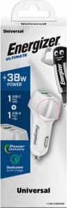 Ładowarka Energizer Energizer Ultimate - Ładowarka samochodowa USB-C & USB-A 38W PD + QC3.0 (Biały / Srebrny) 5
