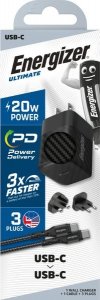 Ładowarka Energizer Energizer Ultimate - Ładowarka sieciowa Multiplug EU / UK / US GaN 20W PD + kabel USB-C (Czarny) 4