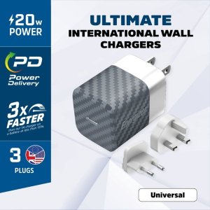 Ładowarka Energizer Ultimate - Ładowarka sieciowa Multiplug EU / UK / US GaN 20W PD (Srebrny) 3