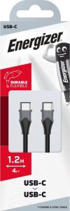 Kabel USB Energizer USB-C - USB-C 1.2 m Czarny (C611CGBK) 2