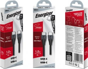 Kabel USB Energizer USB-C - USB-C 1.2 m Czarny (C611CGBK) 3