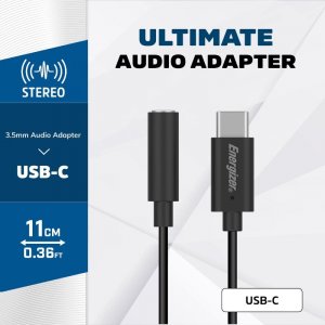 Adapter AV Energizer Energizer Ultimate - Adapter audio USB-C do jack 3,5 mm 11 cm (Czarny) 3
