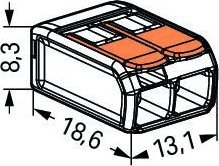 Wago Szybkozłączka 2x0,2-4mm2 transparentna / pomarańczowa (221-412) 3