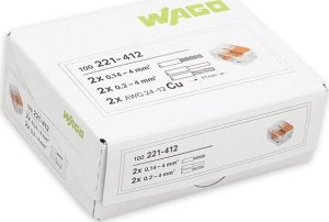 Wago Szybkozłączka 2x0,2-4mm2 transparentna / pomarańczowa (221-412) 4