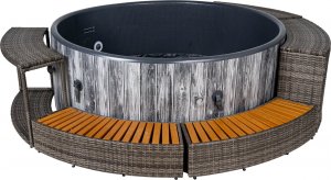 SPA ogrodowe Thunder Basen z hydromasażem 6-osobowy THUNDER VILLAGE + szare meble rattanowe - 6 sztuk 3