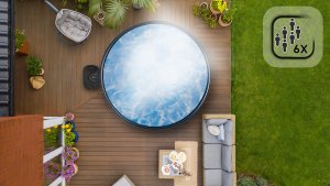 SPA ogrodowe Thunder Basen z hydromasażem 6-osobowy THUNDER VILLAGE + szare meble rattanowe - 6 sztuk 5