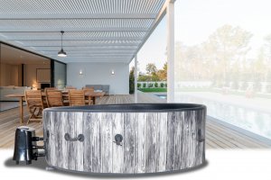 SPA ogrodowe Thunder Basen z hydromasażem 6-osobowy THUNDER VILLAGE + szare meble rattanowe - 6 sztuk 6