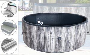 SPA ogrodowe Thunder Basen z hydromasażem 6-osobowy THUNDER VILLAGE + szare meble rattanowe - 6 sztuk 7