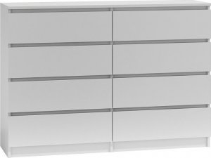 Topeshop Duża Komoda Szafka 8 Szuflad 140cm Biała 2