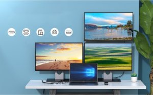 HUB USB Choetech Adapter 12w1 Choetech HUB-M26 USB-C do USB-C+ USB-A+ HDMI+ VGA+ AUX+ SD+ TF (szary) 7