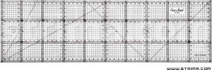 Donwei 1550 Liniał do patchworku, 150 x 500 mm, podziałka centymetrowa, czarny nadruk 1