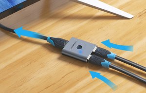 Adapter AV Vention HDMI - HDMI x2 srebrny (AFUH0) 3