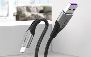Kabel USB Vention USB-A - USB-C 1.5 m Szary (COFHG) 4