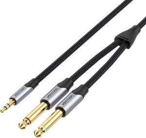 Kabel Vention Kabel mini jack 3.5 mm do 2x jack 6.5 mm Vention BARHG 1.5m (szary) 1