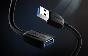 Kabel USB Vention USB-A - USB-A 1 m Czarny (VAS-A45-B100) 2