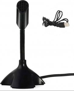 Mikrofon Aptel MINI MIKROFON USB A ze Statywem do Laptopa Notebooka PC czarny AK247 4