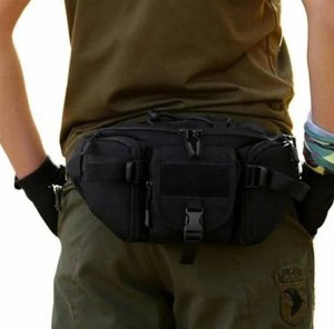 Aptel Biodrówka Wodoodporna Torba z Regulowanym Paskiem czarna BQ63 6