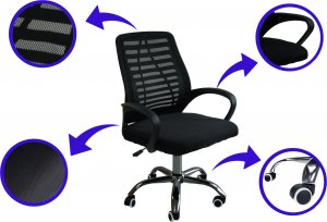 Krzesło biurowe Chiccot PS92 Czarne 7