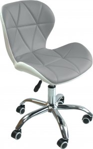 Krzesło biurowe Chiccot FOTEL BIUROWY OBROTOWY SKÓRZANY Model: PS29 Kolor: Szaro-Biały 1