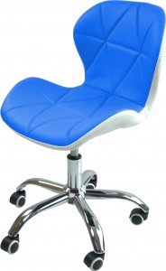 Krzesło biurowe Chiccot FOTEL BIUROWY OBROTOWY SKÓRZANY Model: PS29 Kolor: Niebiesko-Biały 2
