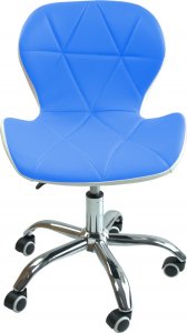 Krzesło biurowe Chiccot FOTEL BIUROWY OBROTOWY SKÓRZANY Model: PS29 Kolor: Niebiesko-Biały 3