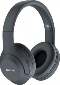 Słuchawki Canyon CANYON BTHS-3, Canyon Bluetooth headset,with microphone, BT V5.1 JL6956, battery 300mAh, Type-C charging plug, PU material, size:168*190*78mm, charging cable 30cm and audio cable 100cm, Dark grey 1