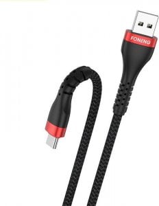 Kabel USB Foneng USB-A - USB-C 1 m Czarny (X82 Type-C) 1