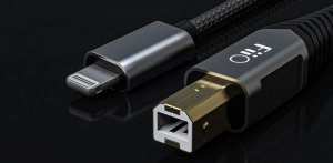 Kabel USB FiiO USB-B - Lightning 0.5 m Czarny (6953175730873) 6