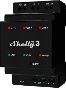 Shelly Pro 3 - przekaźnik, czarny (M0000073) 1