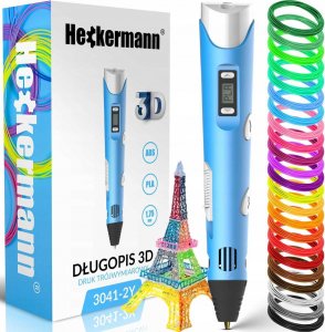 Długopis 3D Heckermann 3041-2Y Niebieski + 115m filamentu 1
