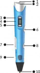 Długopis 3D Heckermann 3041-2Y Niebieski + 115m filamentu 6