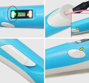 Długopis 3D Heckermann 3041-2Y Niebieski + 115m filamentu 7