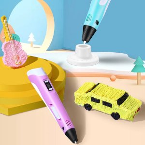 Długopis 3D Heckermann Zestaw Długopis drukarka 3D Heckermann 3041-2Y Różowy + Filament 115m + Książka + Szablon 17x17cm 2