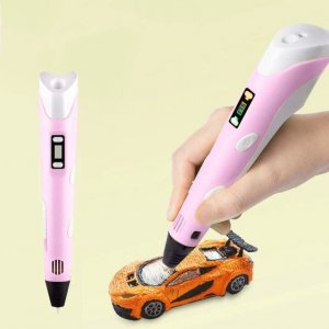 Długopis 3D Heckermann Zestaw Długopis drukarka 3D Heckermann 3041-2Y Różowy + Filament 115m + Książka + Szablon 17x17cm 6