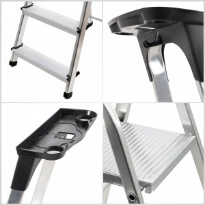 Kadax KADAX Drabina Domowa Aluminiowa 6 Stopniowa + Hak 5