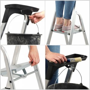 Kadax KADAX Drabina Domowa Aluminiowa 6 Stopniowa + Hak 6