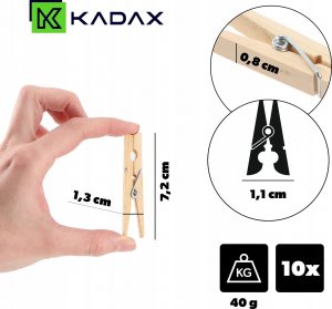 Kadax Klamerki Spinacze Do Prania 10 szt Żabki Drewniane 3
