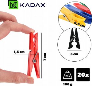 Kadax Klamerki Spinacze Do Bielizny Prania 20 szt Żabki 3