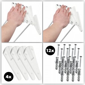 Suszarka na pranie Kadax Suszarka Na Pranie Ubrania Łazienkowa Ścienna 60cm 6