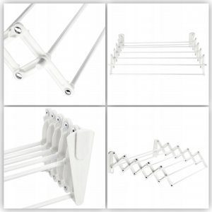 Suszarka na pranie Kadax Suszarka Na Pranie Ubrania Łazienkowa Ścienna 60cm 7