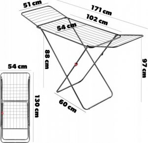 Suszarka na pranie Kadax KADAX Suszarka Na Pranie Stojąca Balkonowa 18M 6